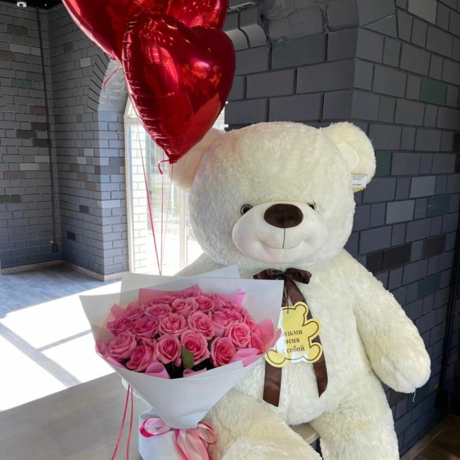 Букет цветов "Подарочный набор Потапыч" Букет цветов "Подарочный набор Потапыч"